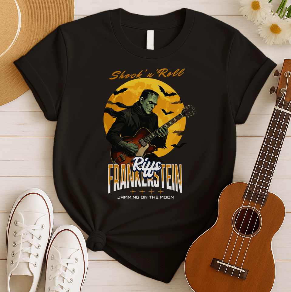 Frankenstein Riffs | Shock N Roll Guitar Tshirt