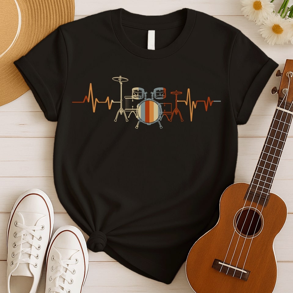 Vintage Drums Vibe | Rhythm Music Tshirt