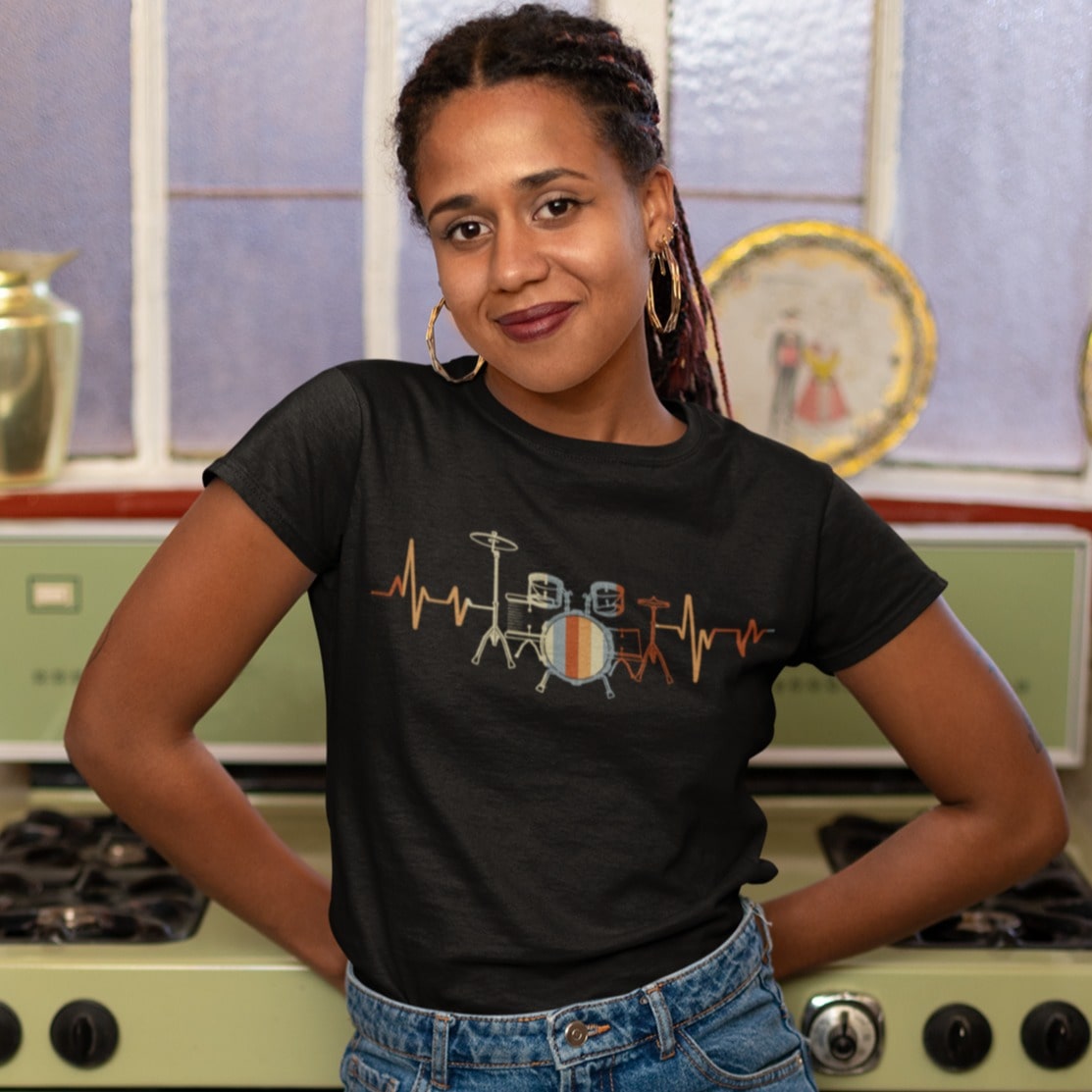 Vintage Drums Vibe | Rhythm Music Tshirt