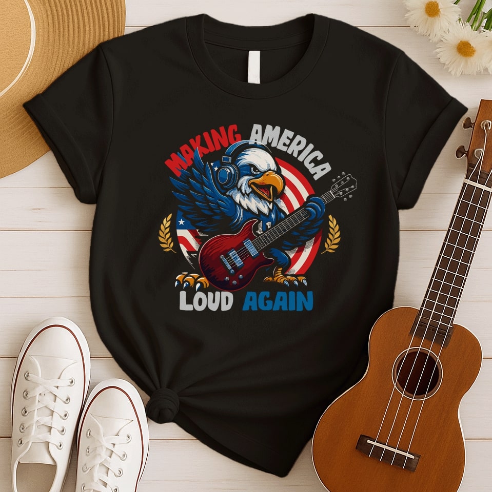 Patriotic Guitar Shred | Eagle Rock Tshirt