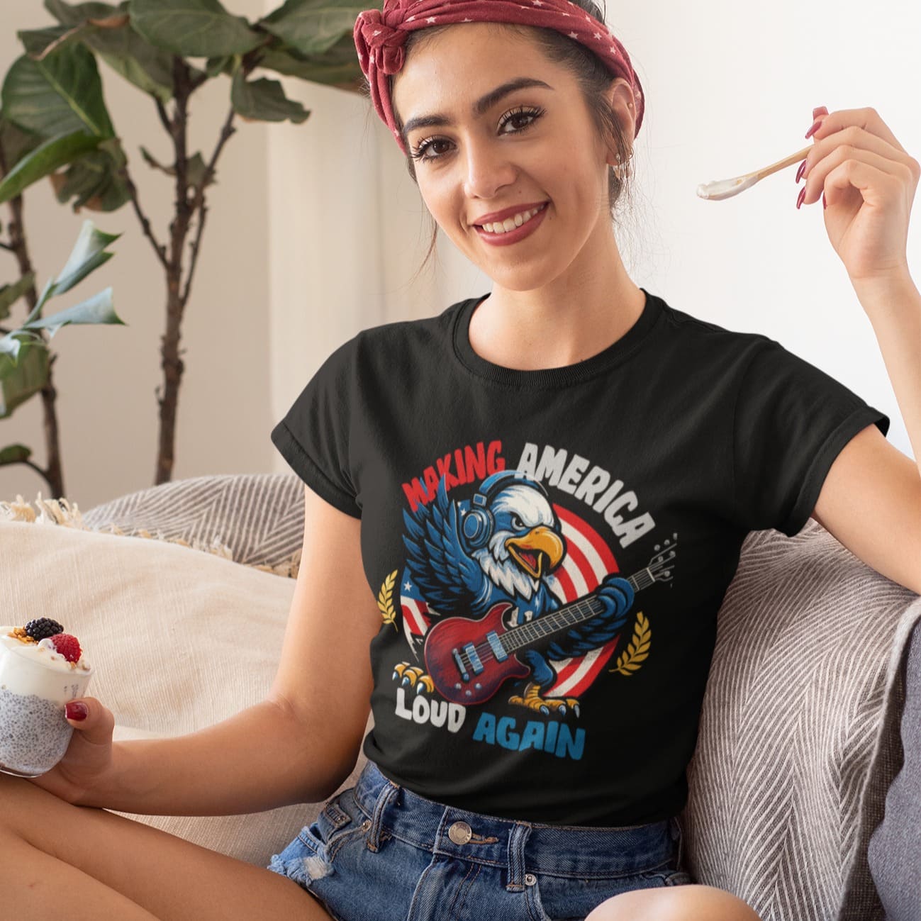 Patriotic Guitar Shred | Eagle Rock Tshirt