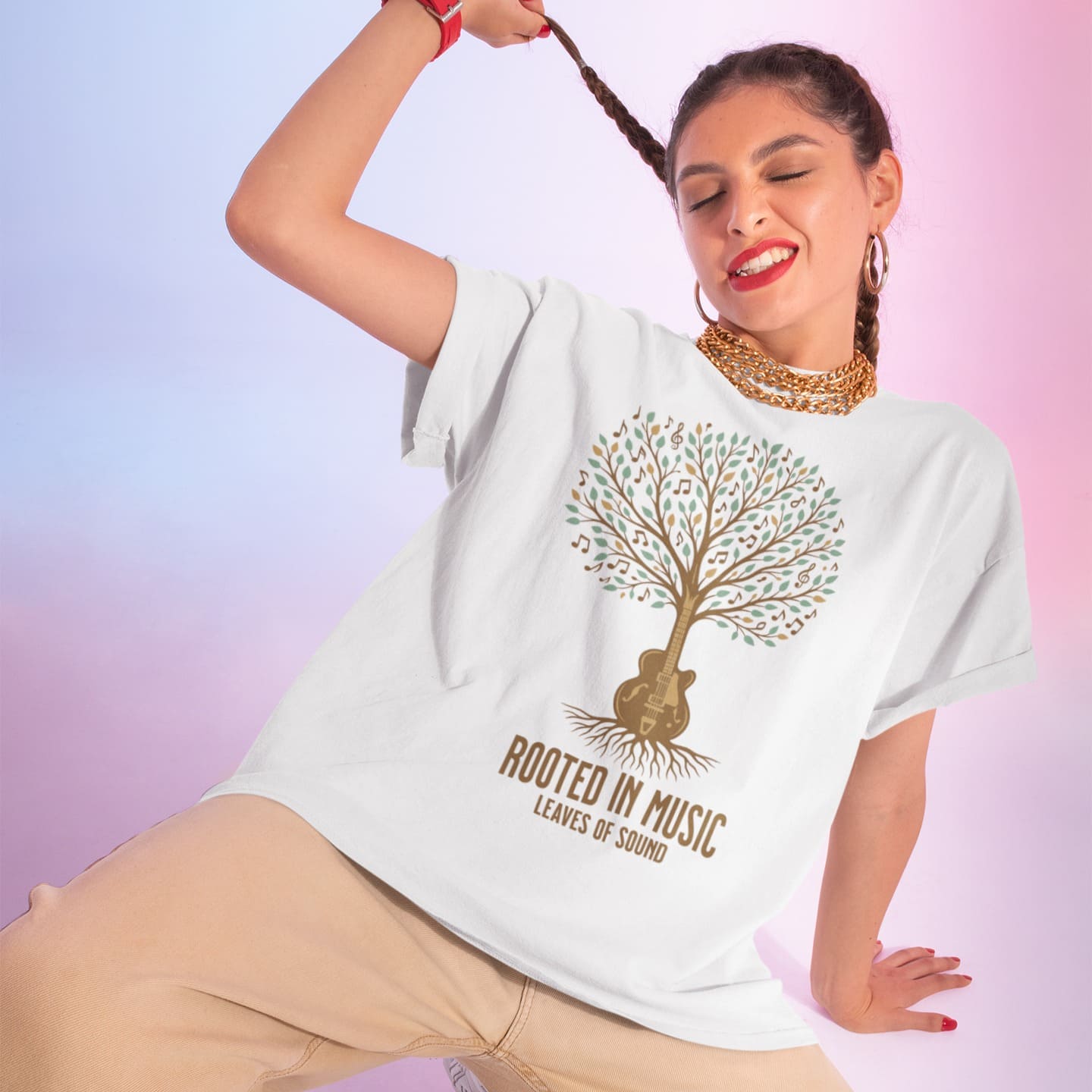 Rooted in Music | Nature Guitar Tshirt