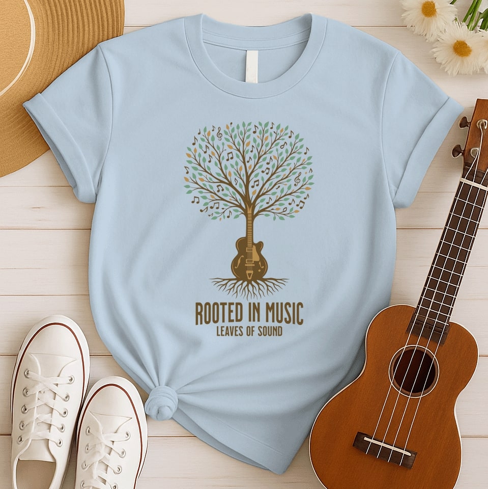 Rooted in Music | Nature Guitar Tshirt