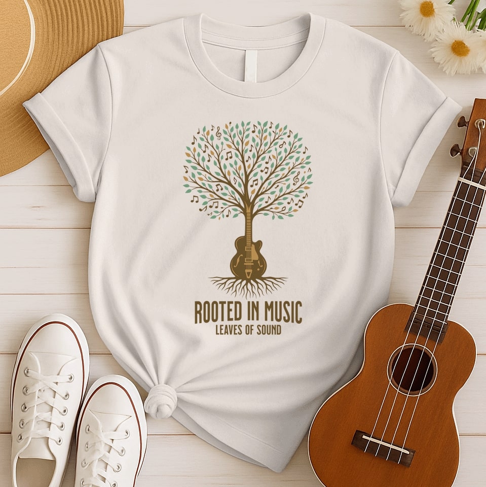 Rooted in Music | Nature Guitar Tshirt