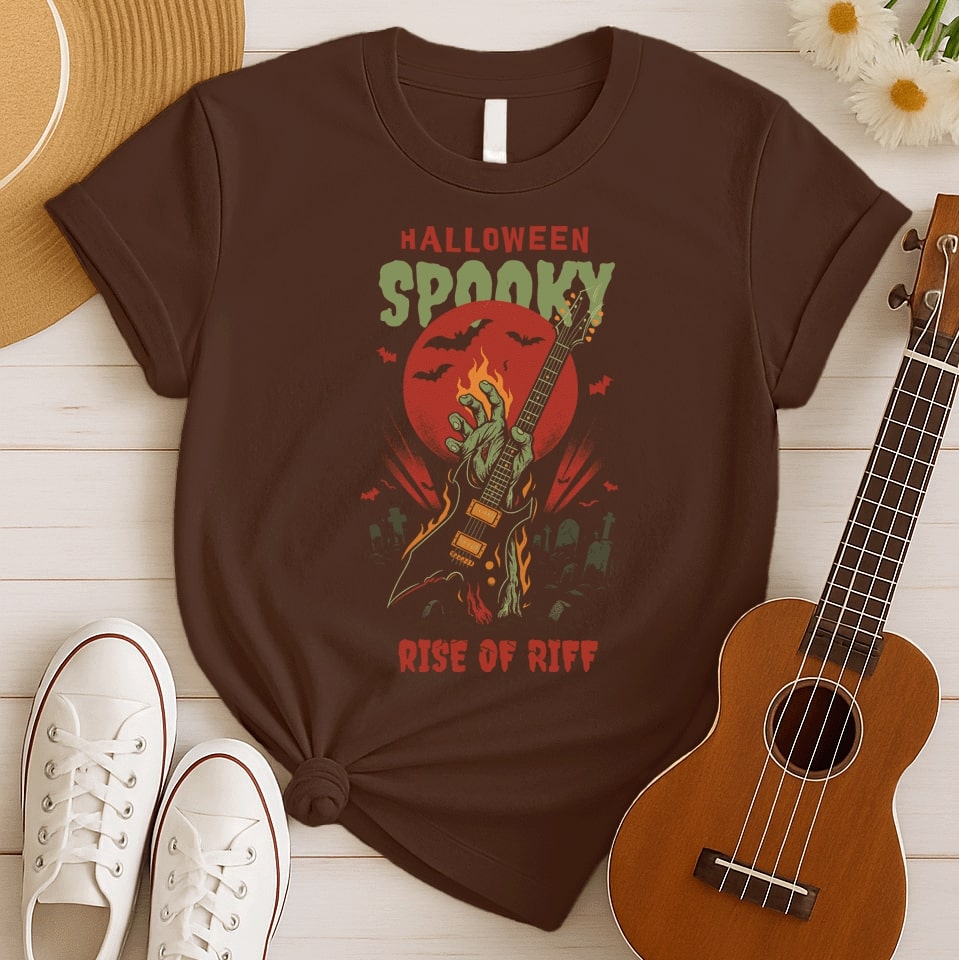 Rise of Riff | Spooky Halloween Music Tshirt
