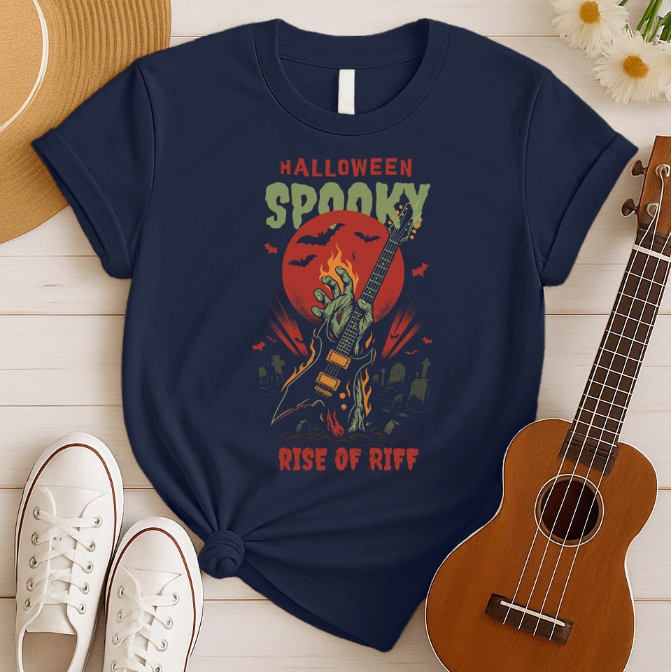 Rise of Riff | Spooky Halloween Music Tshirt