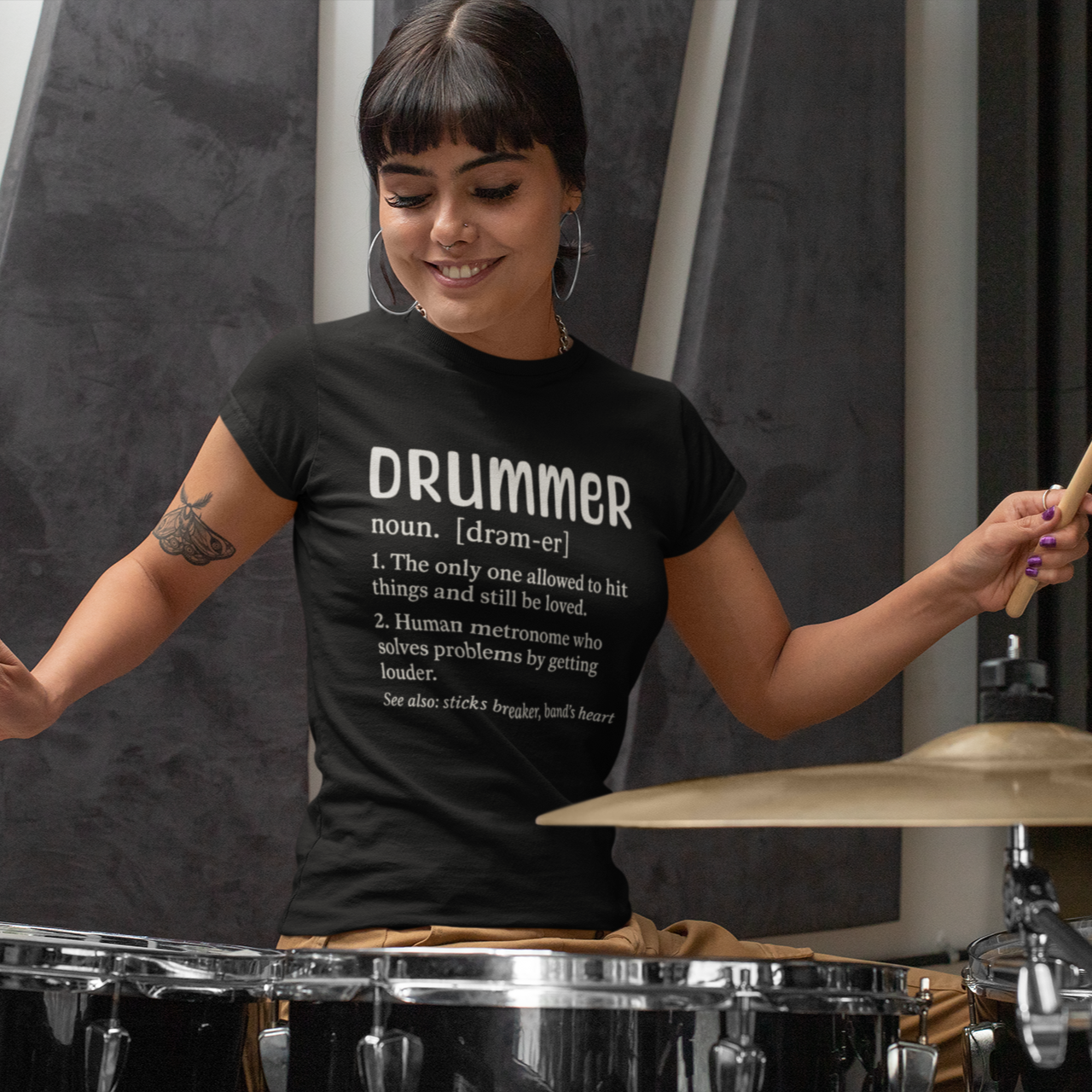 Funny Drummer Definition | Band Gift Tshirt