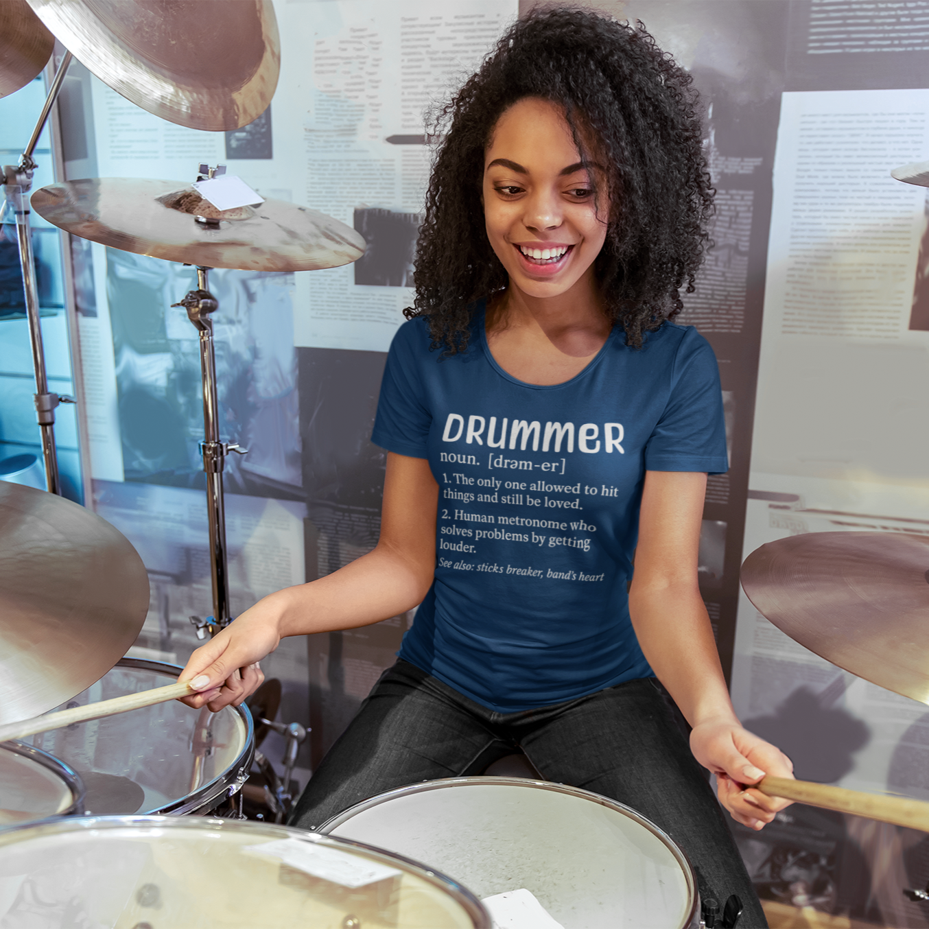 Funny Drummer Definition | Band Gift Tshirt