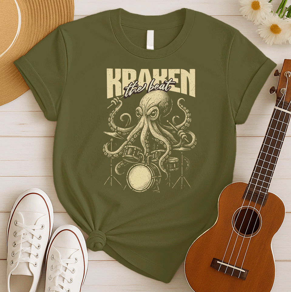 Kraken the Beat | Octopus Drummer Tshirt