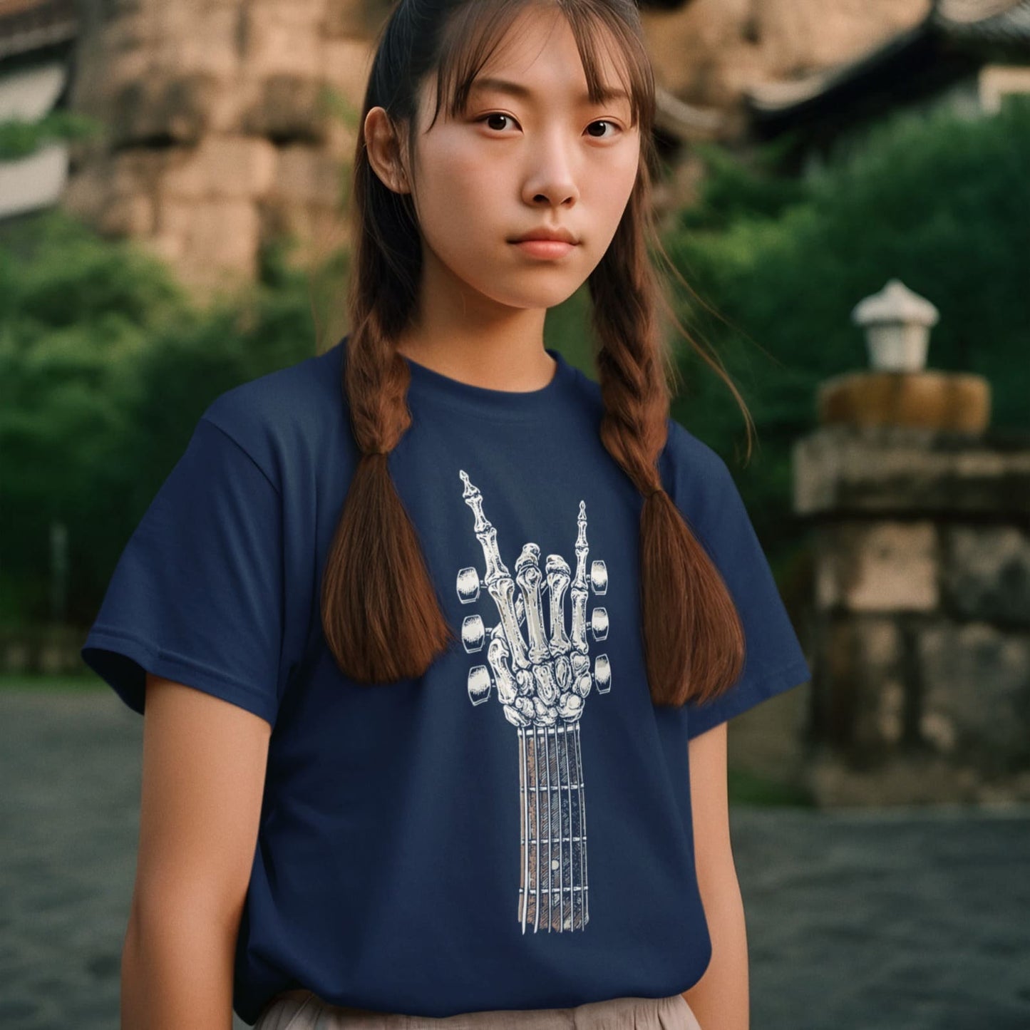 Rock On Skeleton | Guitar Hand Tshirt
