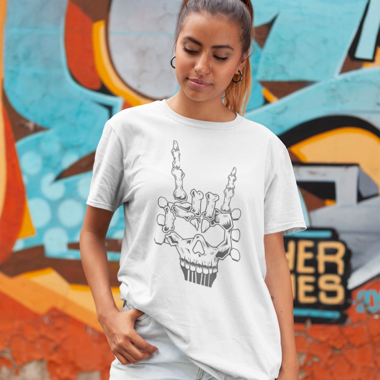 Heavy Metal Skeleton Hand | Rock Tshirt