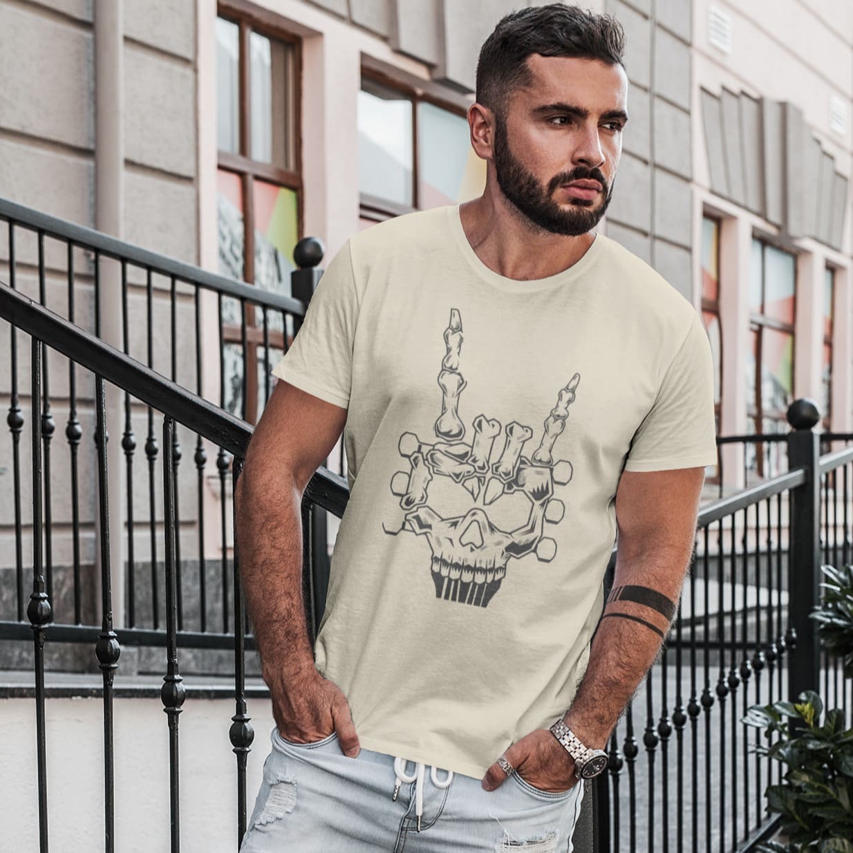 Heavy Metal Skeleton Hand | Rock Tshirt