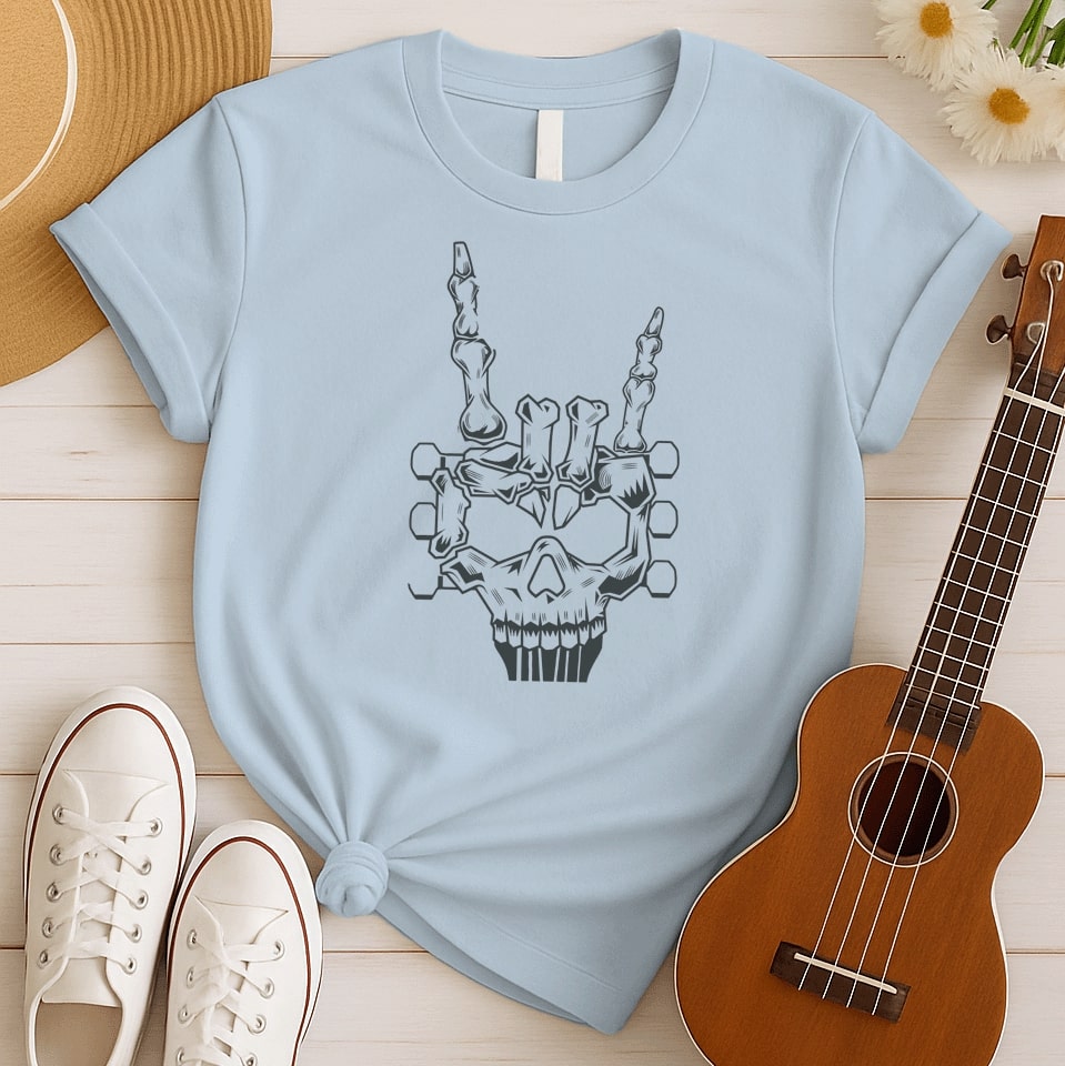 Heavy Metal Skeleton Hand | Rock Tshirt