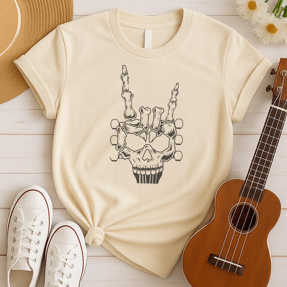 Heavy Metal Skeleton Hand | Rock Tshirt