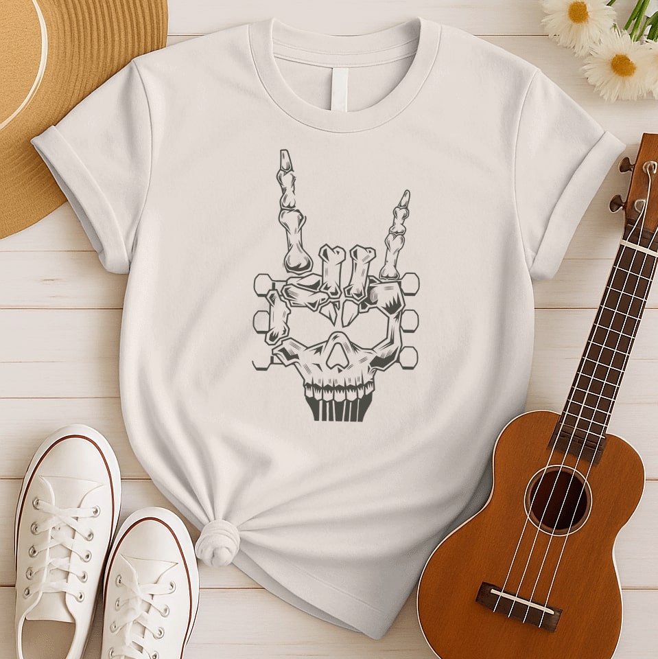 Heavy Metal Skeleton Hand | Rock Tshirt