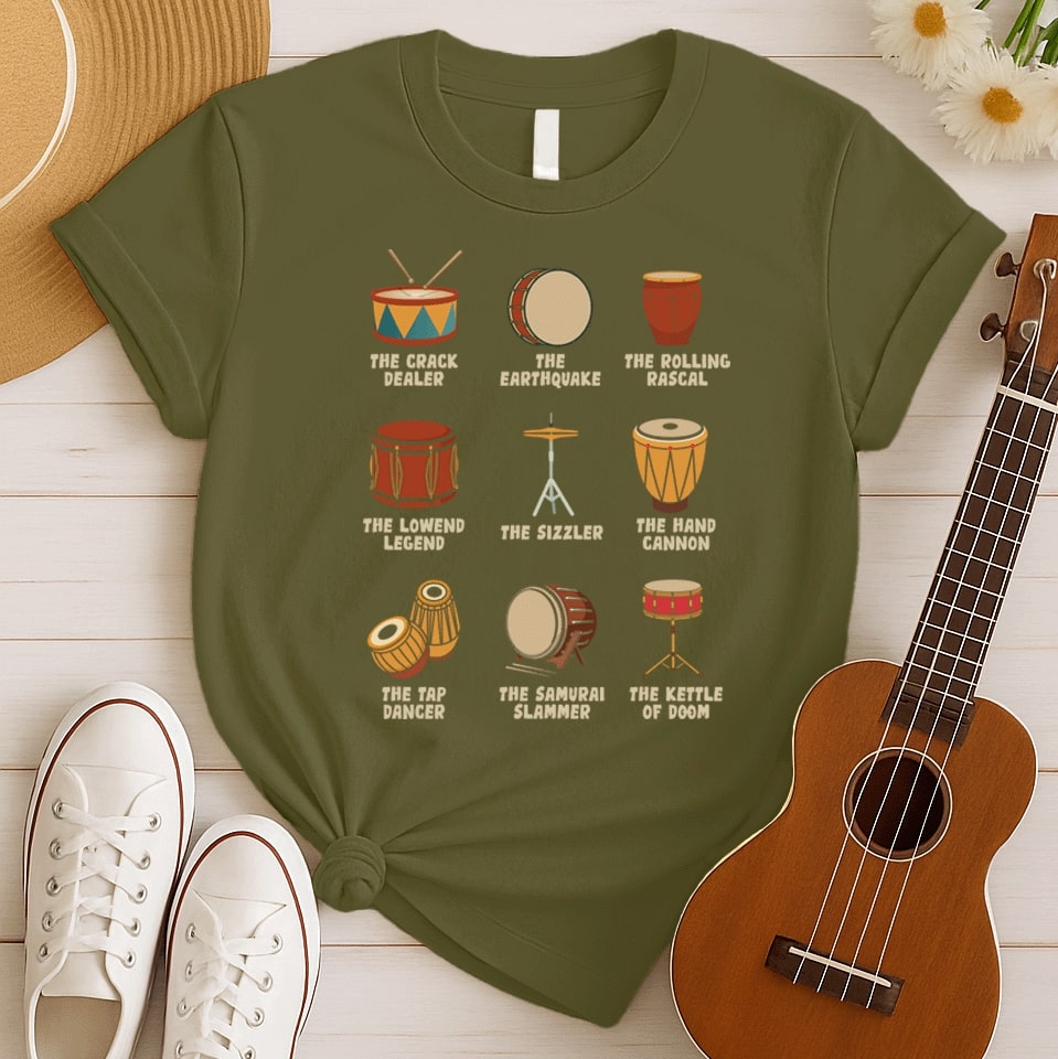 Funny Drummer Names | Musician Humor Tshirt