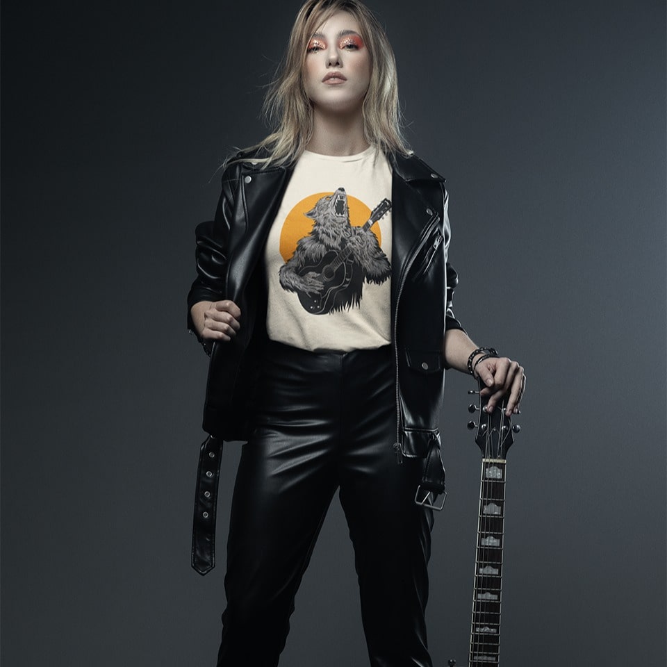 Howling Wolf Guitar | Rock Music Tshirt