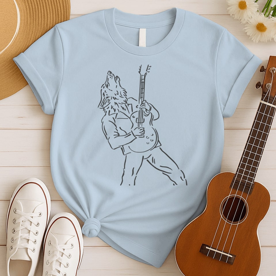 Howling Wolf Electric Guitar | Rock Tshirt
