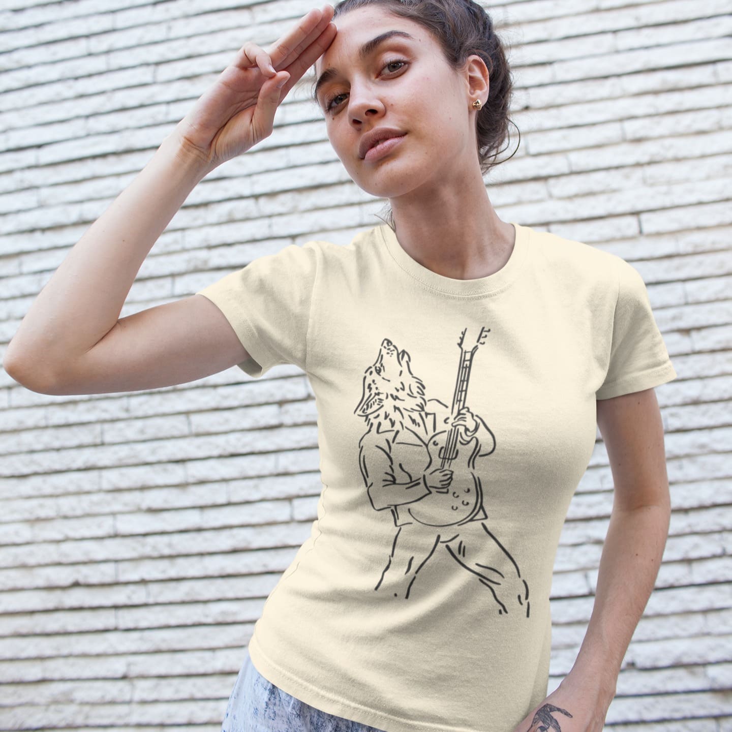 Howling Wolf Electric Guitar | Rock Tshirt