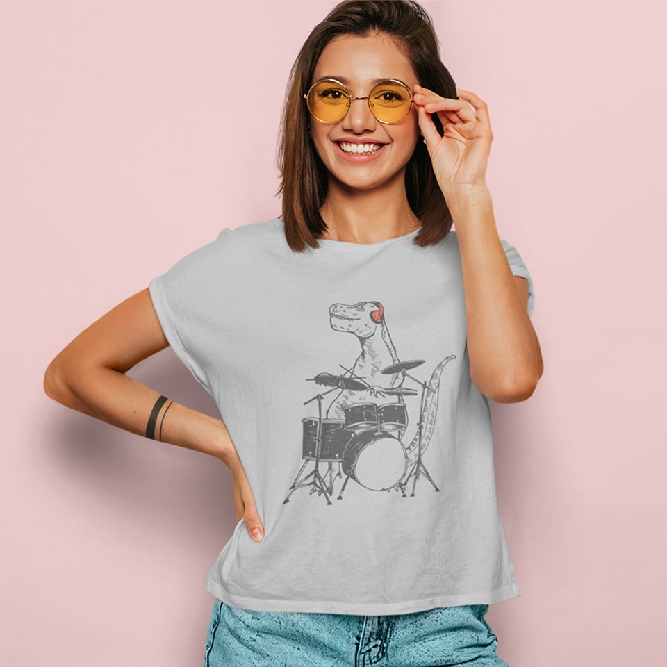 Dinosaur Drummer | Music Fan Tshirt