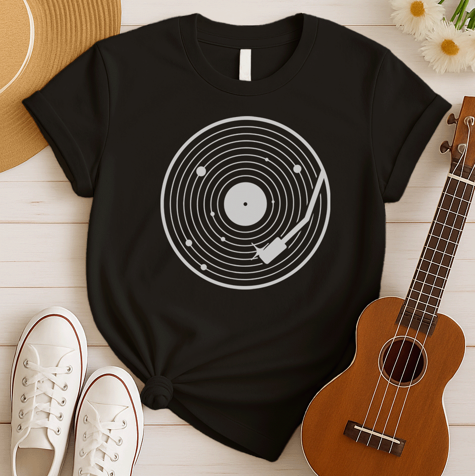 Vinyl Solar System Retro Tshirt