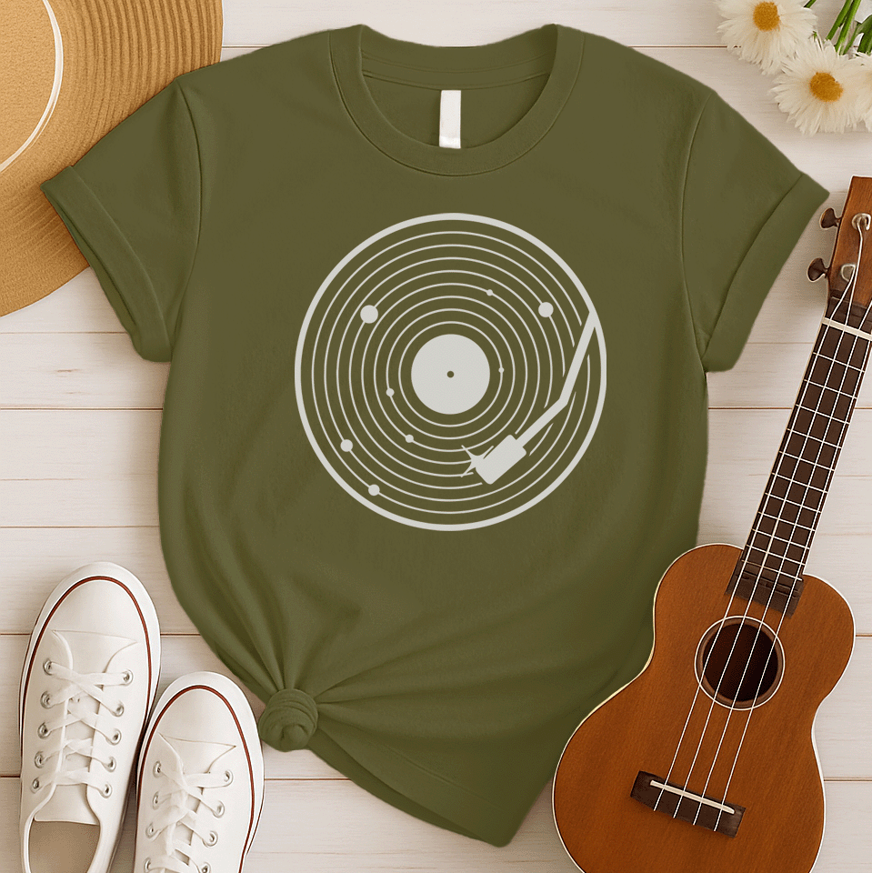 Vinyl Solar System Retro Tshirt