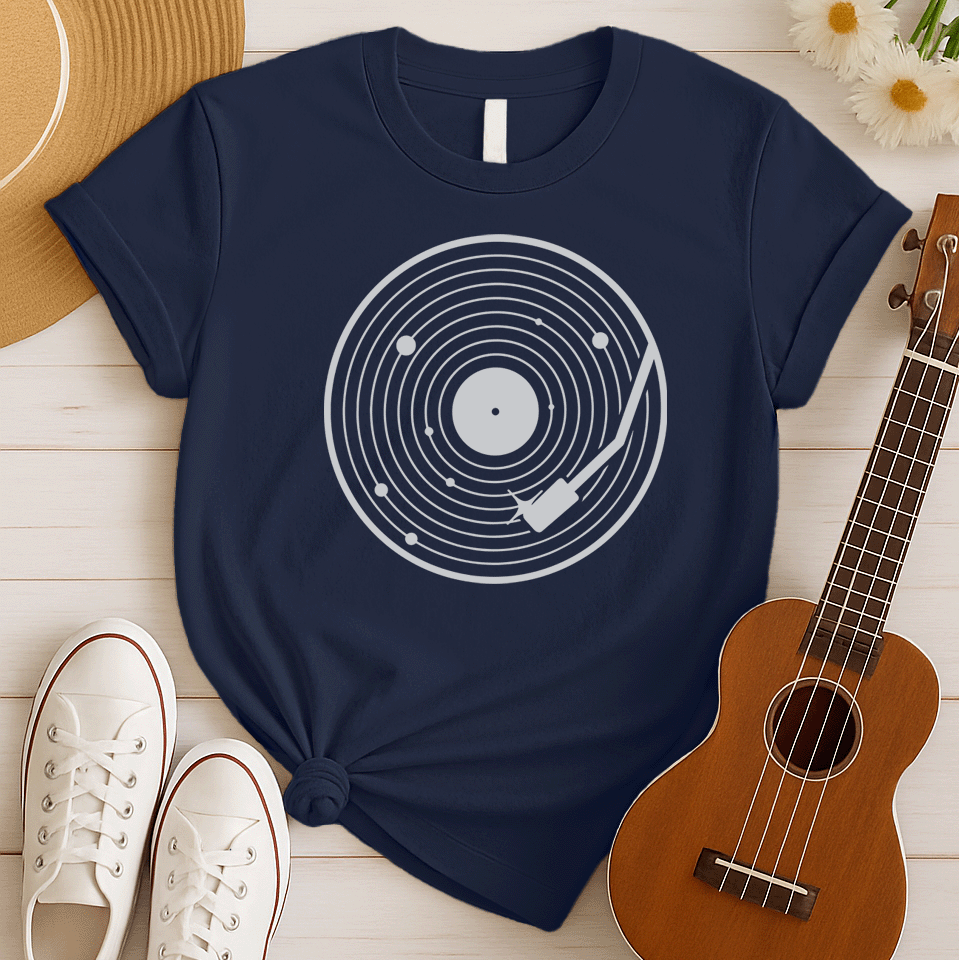 Vinyl Solar System Retro Tshirt