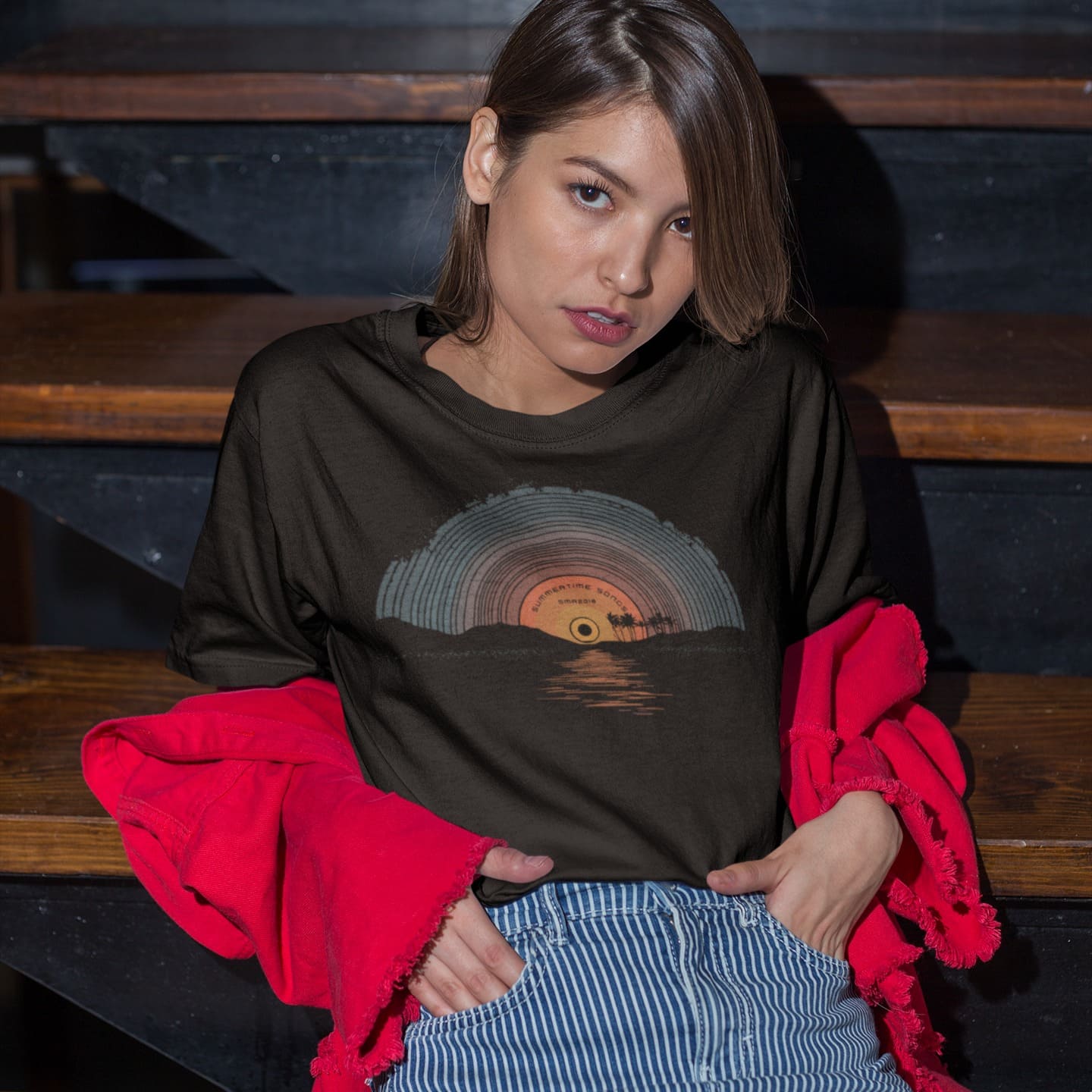 Summer Sunset Vinyl | Retro Music Tshirt