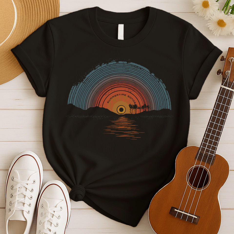 Retro Vinyl Sunset Vintage Tshirt