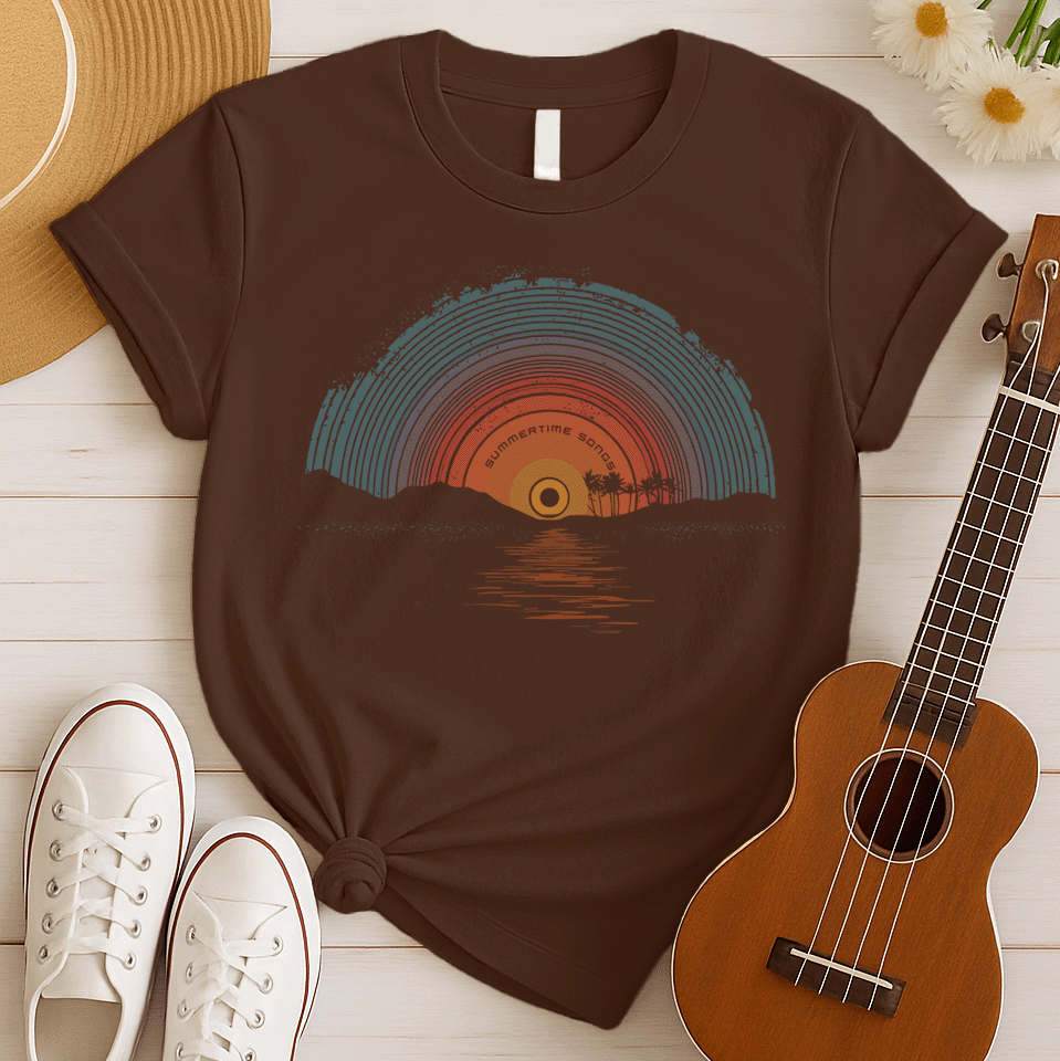Retro Vinyl Sunset Vintage Tshirt