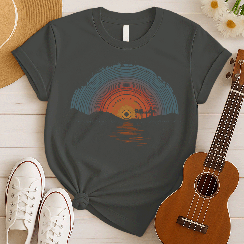 Retro Vinyl Sunset Vintage Tshirt