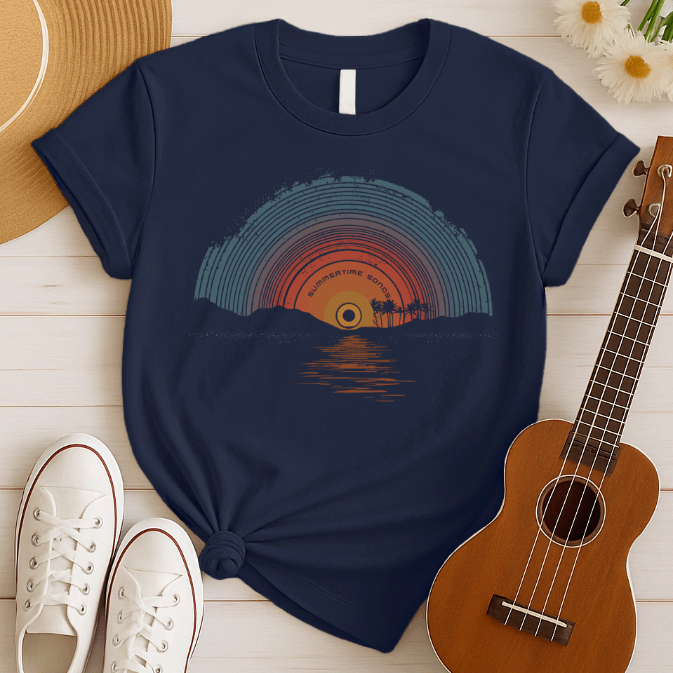 Retro Vinyl Sunset Vintage Tshirt