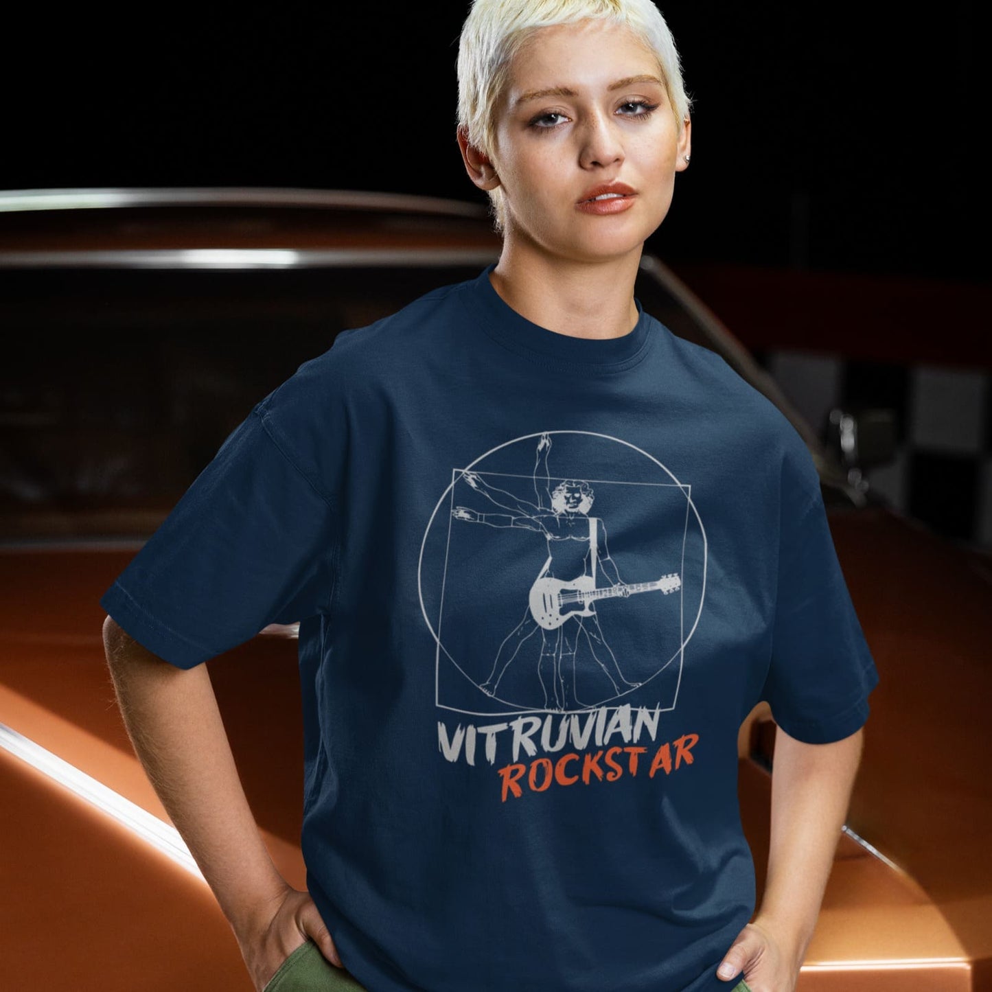 Vitruvian Rockstar | Guitar Lover Tshirt