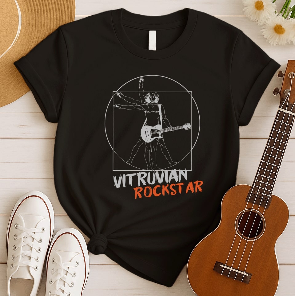 Vitruvian Rockstar | Guitar Lover Tshirt