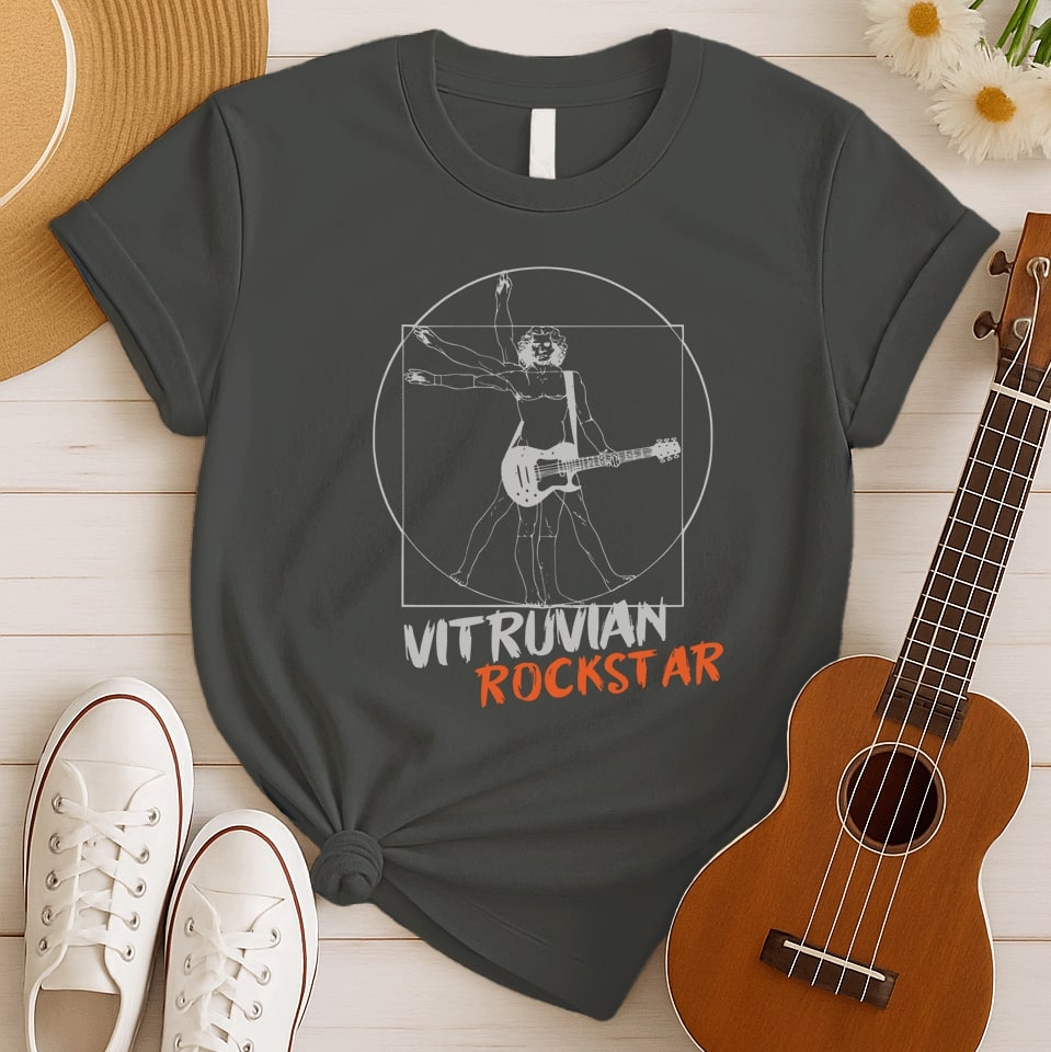Vitruvian Rockstar | Guitar Lover Tshirt