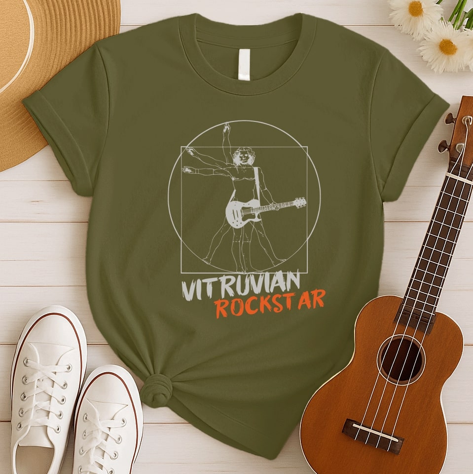 Vitruvian Rockstar | Guitar Lover Tshirt