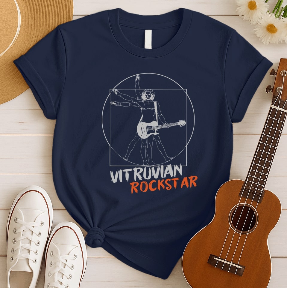 Vitruvian Rockstar | Guitar Lover Tshirt