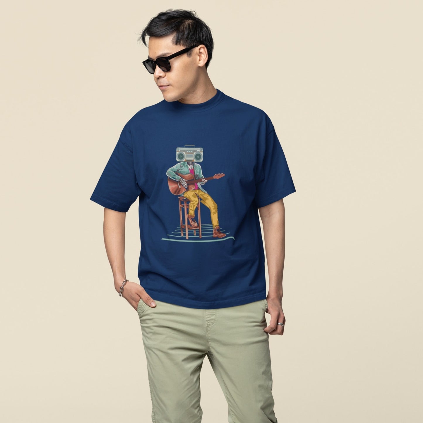 Boombox Man Plays | Guitar Player Tshirt