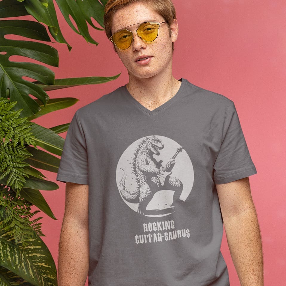 Rocking Guitar-Saurus | Dinosaur Graphic Tshirt