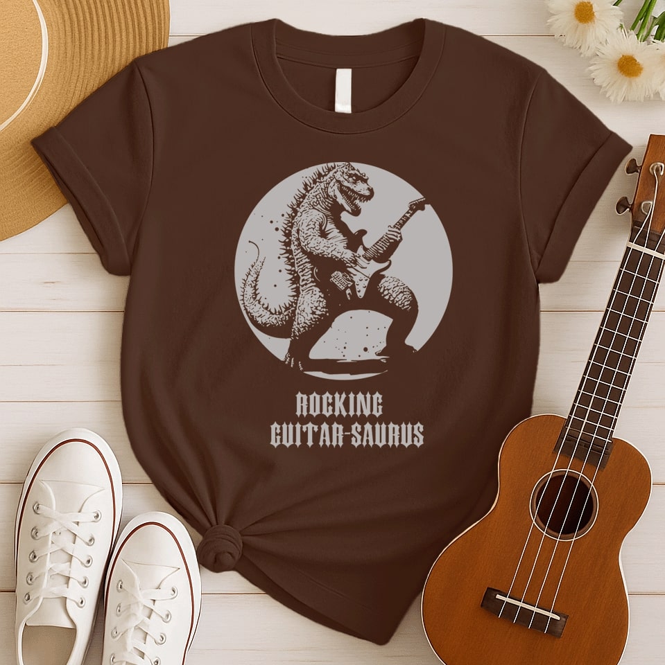 Rocking Guitar-Saurus | Dinosaur Graphic Tshirt