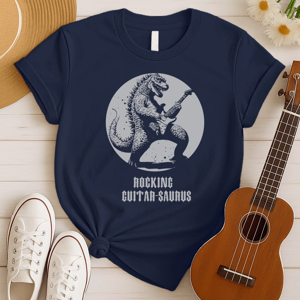 Rocking Guitar-Saurus | Dinosaur Graphic Tshirt