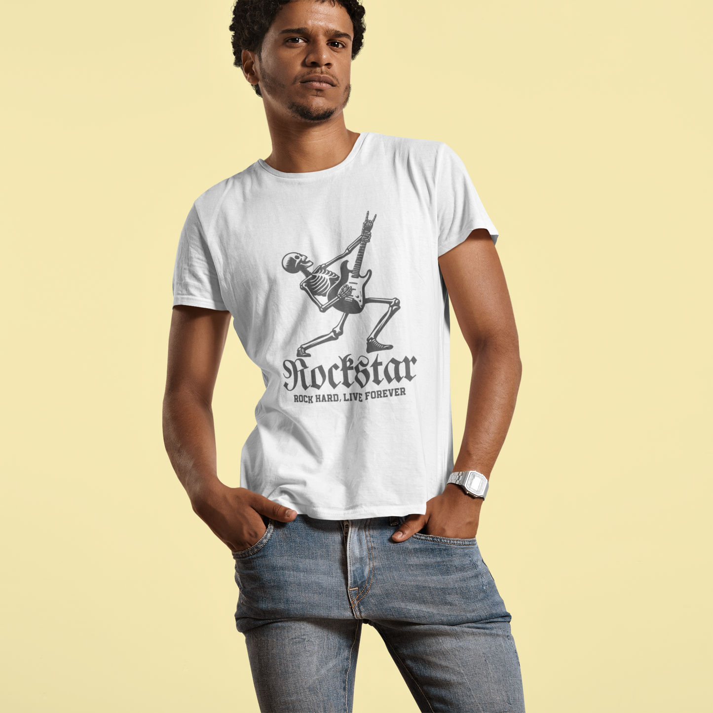Rockstar Skeleton Guitarist Tshirt