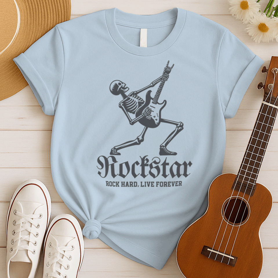 Rockstar Skeleton Guitarist Tshirt
