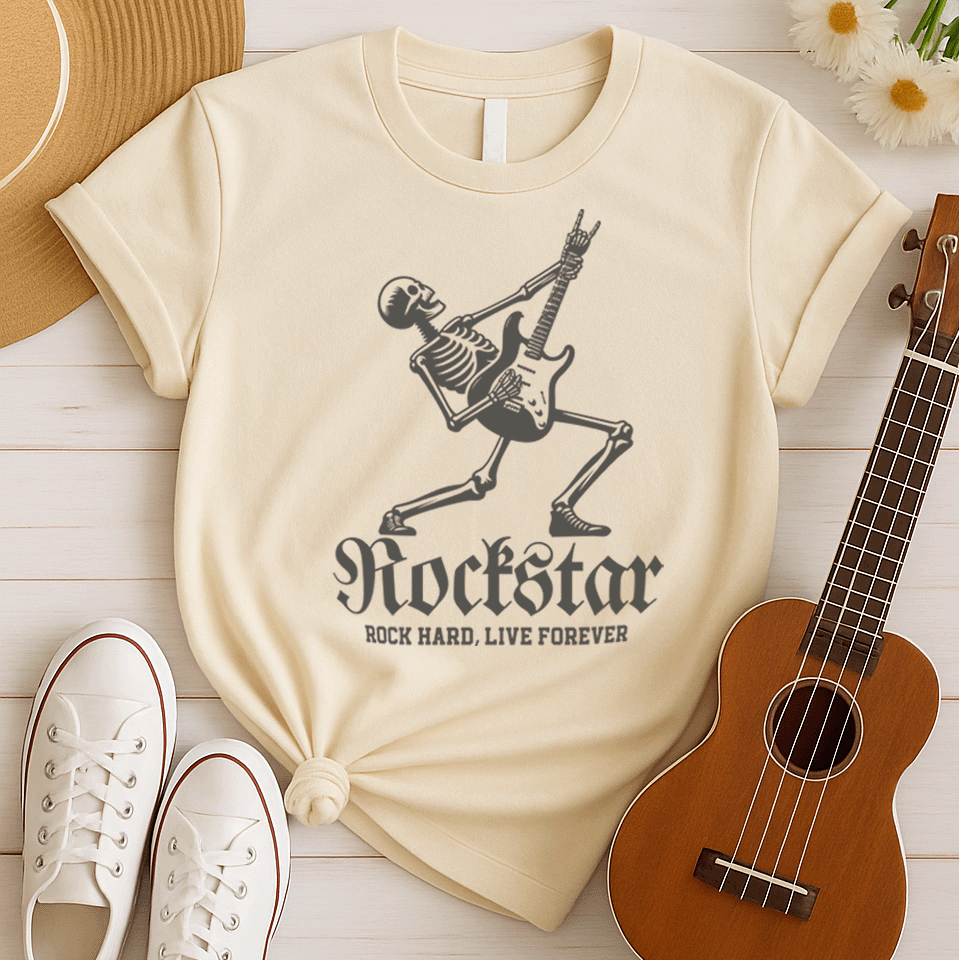 Rockstar Skeleton Guitarist Tshirt
