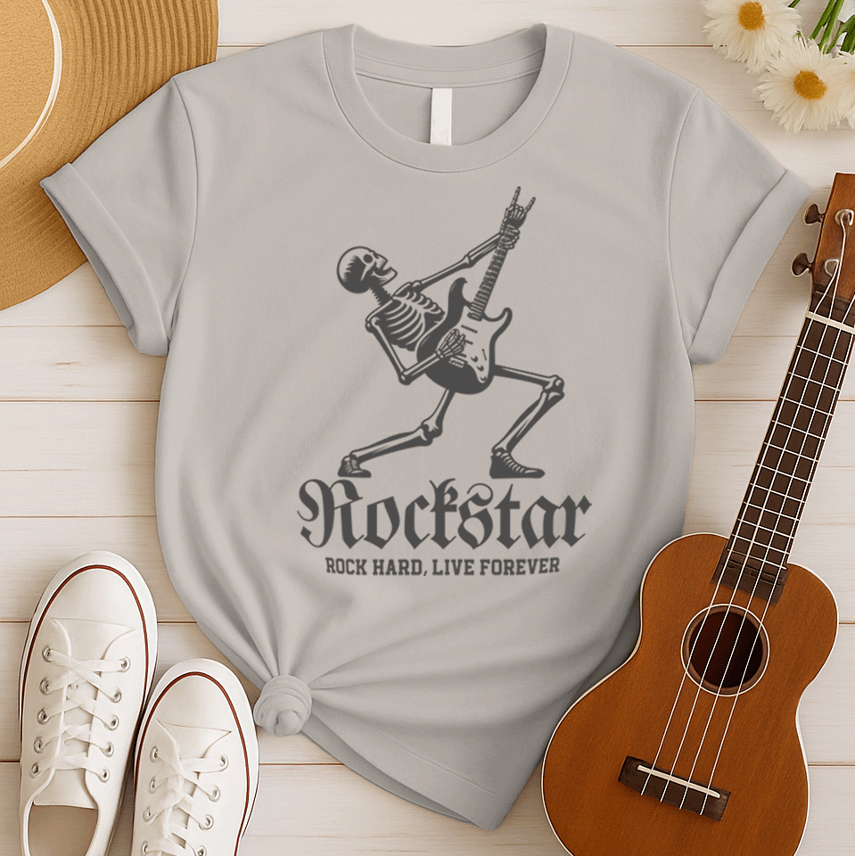 Rockstar Skeleton Guitarist Tshirt