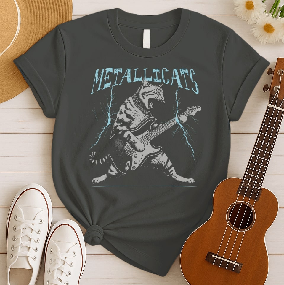 Riffing Cat Rockstar | Rocker Kitty Tshirt
