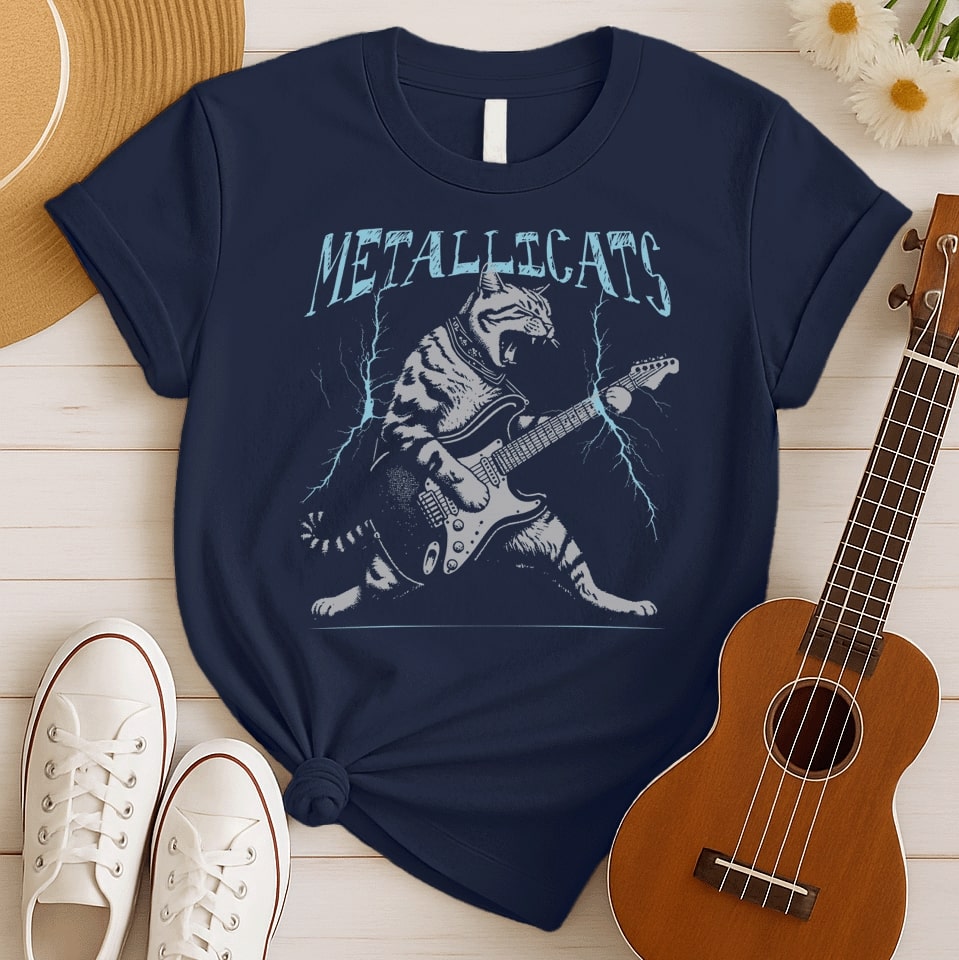 Riffing Cat Rockstar | Rocker Kitty Tshirt