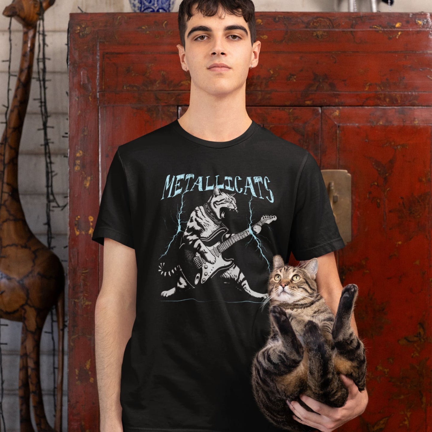 Riffing Cat Rockstar | Rocker Kitty Tshirt
