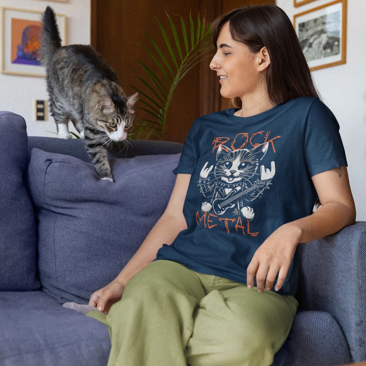 Roaring Rocker Kitty | Metal Cat Tshirt