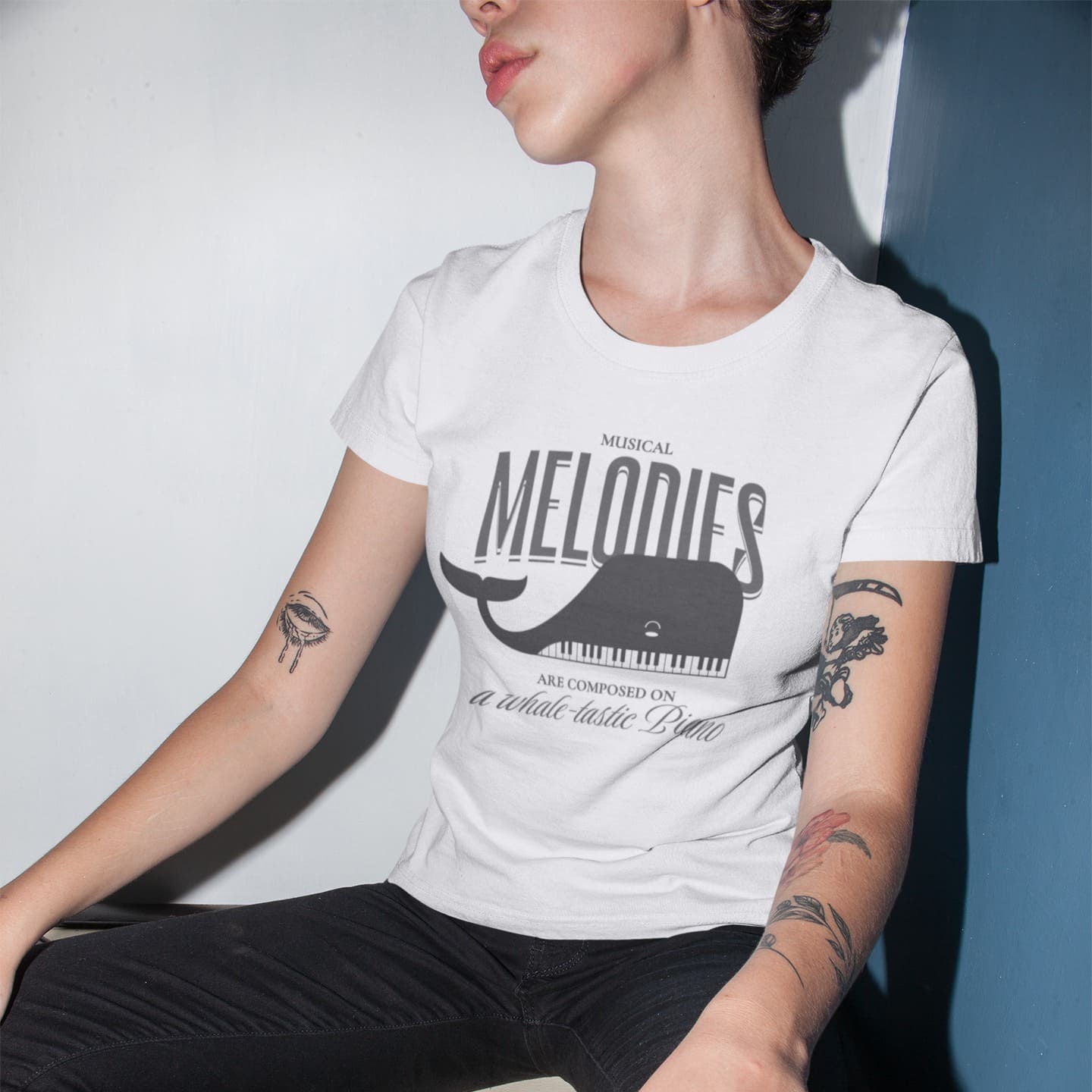 Harmonic Whale Piano | Ocean Music Tshirt